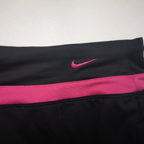 Nike Performance Ladies Size Large Straight Legs Black w/ Pink Yoga Pants - Picture 4 of 9